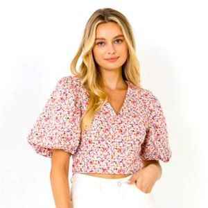 Floral Free the Roses Top XS